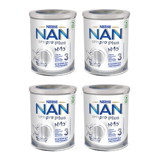 Nestlé NAN Optipro Plus 3 HM-O, lait modifié pour enfants de plus de 1 an, 4 x 800 g