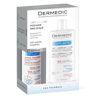 Set Dermedic Capilarte, ser tratament de stimulare a creșterii părului, pentru femei și bărbați, 150 ml + șampon anti-îmbătrânire, 300 ml