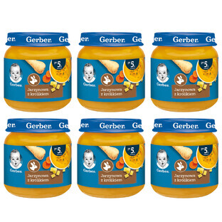 Set Gerber Zupka, zuppa di verdure con coniglio, dopo 5 mesi, 6 x 125 g