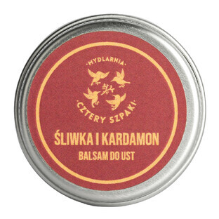 Cztery Szpaki, balsam de buze, prună și cardamom, 15 ml