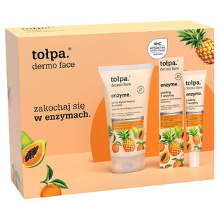 Tołpa Enzyme Set, gel limpiador facial, 150 ml + 3 enzimas peeling, 40 ml.