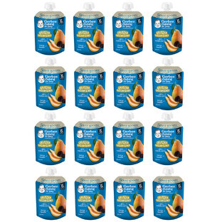 Gerber dessert en tube, poires, pruneaux, après 6 mois, 16 x 80 g