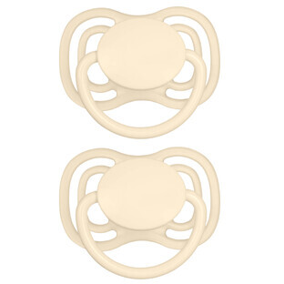 Canpol Babies, chupete de silicona, simétrico, Nude, crema, 23/229, 6-18 meses, 2 piezas Canpol Babies, chupete de silicona, simétrico, Nude, crema, 23/229, 6-18 meses, 2 piezas