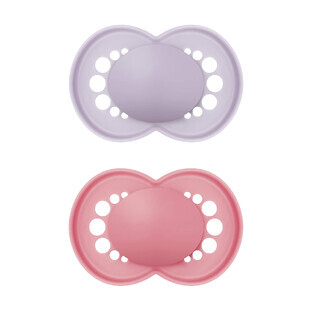 MAM Original, ciuccio, silicone, ortodontico, ortodontico, opaco non stampato, bambina, da 16 mesi, 2 pezzi