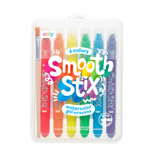 Crayons aquarelle gel Smooth Stix, +3 ans, 6 couleurs, Ooly