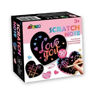 Set da grattare - Note a forma di cuore, +3 anni, 50 carte, Avenir