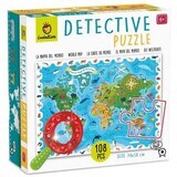 Detective Animal Map Puzzle, +6 years, 108 pieces, Ludattica