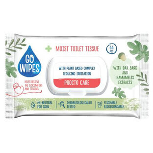 Toallitas húmedas Procto Care, 44 uds, Go Wipes