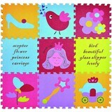 Princess Puzzle Mats, 92 x 92 cm, +3 years, Babygreat