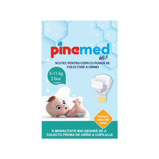 Couche pour bébé avec sac collecteur d'urine, 5-11 kg, 2 pièces, Pinemed