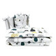 Juego de sábanas de cuna de 3 piezas, Childrens Journey Grey, 120x60 cm, MimiNu