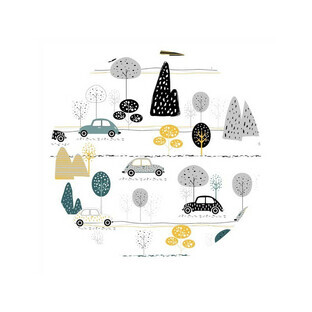 Cearceaf cu elastic pentru landou, carucior si cosulet, Childrens Journey Grey, 80x35 cm, MimiNu