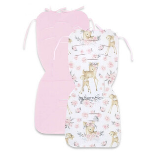 Salteluta pentru carucior reversibila, Sweet Deer Pink/Pink, 78 x 34 cm, MimiNu