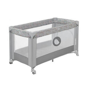 Lit pliant 2 en 1 Stefi, 120x60 cm, Gris, Lionelo