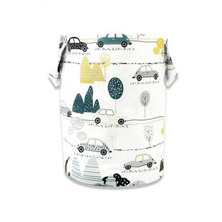 Boîte de rangement pour jouets avec poignées, Voyage des enfants Gris, 50x35 cm, MimiNu