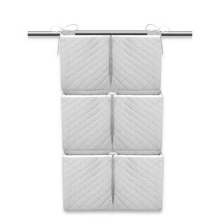 Quilted organizer in soft velvet, for crib, 6 compartments, Gray, 70 x 40 cm, MimiNu