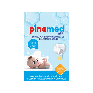 Couche pour bébé avec sac collecteur d'urine, +11 kg, 2 pièces, Pinemed