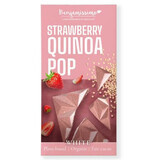 Ciocolata alba bio cu capsuni si quinoa, 60 g, Benjamisimo