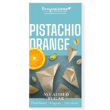Organic white chocolate with pistachios and oranges, 60 g, Benjamisimo