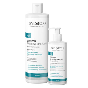 Sylveco Dermo Dandruff Kit, scrub pentru scalp cu mătreață, 150 ml + șampon anti-mătreață, 300 ml