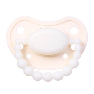 Luu Kids, chupete, posicionamiento, silicona, brilla en la oscuridad, American Cream Glow, 3-6 meses, 1 pieza