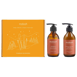 Mokosh Energetic Orange Power Set, Lotion hydratante pour le corps, orange et cannelle, 200 ml + Gel hydratant pour le corps et les mains, orange et cannelle, 200 ml
