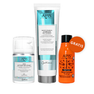 Set Apis Dead Sea Minerals, Optima, 30+ crème de jour et de nuit hydratante, 50 ml + masque hydratant, 100 ml + gel douche à la mandarine, 50 ml gratuit