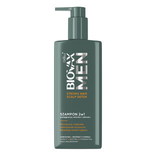 Biovax Men Strong Hair & Scalp Detox, 2 in 1 shampoo for hair and beard, 200 ml