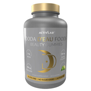 AcivLab Doda D'Eau Foods BeautyGummies, boabe de jeleu, aromă de lămâie și limetă, 60 bucăți