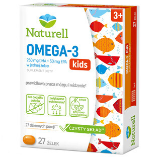 Naturell Omega-3 Kids, Gelees ab 3 Jahren, Geschmack: Zitrone-Orange, 27 Stück