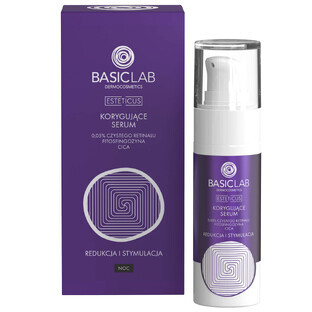 BasicLab Esteticus, siero correttore notturno con retina pura allo 0,05%, 30 ml