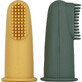 Petite&Mars Juego de cepillos de dientes de silicona Ocre&Verde 0m+ 2 piezas