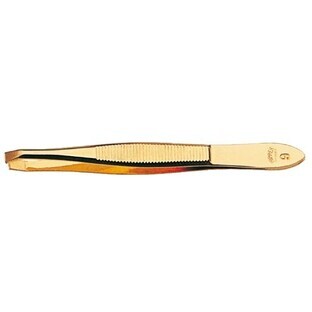 Nippes Solingen Pinzetta dritta ricurva placcata oro 8 cm