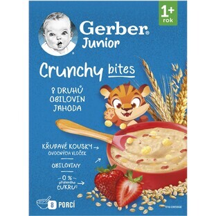 Papilla Gerber Junior de fresa sin leche con trocitos crujientes 200 g