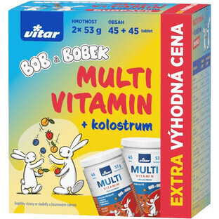 Vitar Multivitaminas + calostro Bob y Bobek DUOPACK 2 x 45 comprimidos