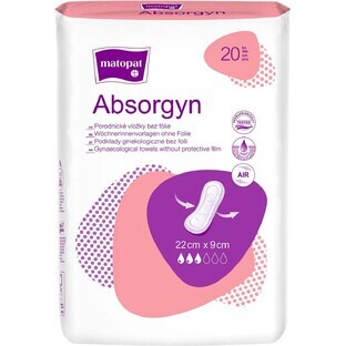 Matopat Absorgyn Postpartale gynäkologische Binden ohne Folie 22 cm x 9 cm, 20 Stück