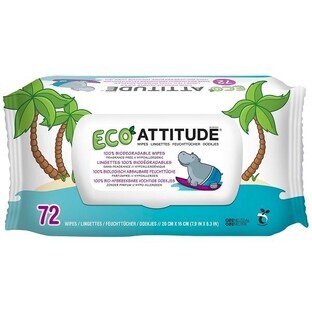 Attitude Fragrance Free Wet Wipes 72 pcs