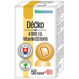 EdenPharma Déčko 4000 UI, vitamina D3 forte 60 capsule