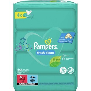 Pampers Wipes Fresh clean vochtige doekjes 4 x 80 stuks