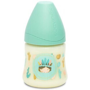 Suavinex Latex Fles met ronde speen Indisch Blauw 150 ml