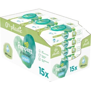 Pampers Harmonie Aqua Plastic Free Wet Wipes 15 x 48 pcs