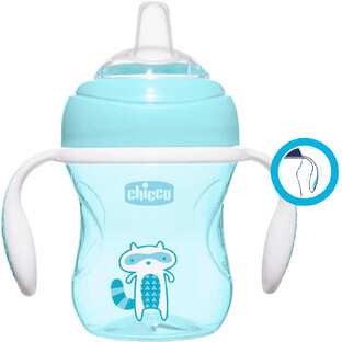 Chicco Transition Learning Mug con manici blu 4m+ 200 ml