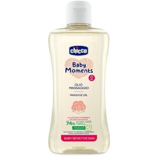 Chicco Baby Moments Sensitive Cotton Massage Oil with Vitamin E 74% natural ingredients 200 ml