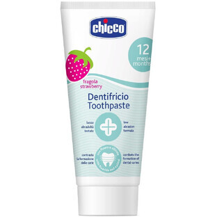 Chicco Pastă de dinți fără fluoruri cu aromă de căpșuni 12m+ 50 ml