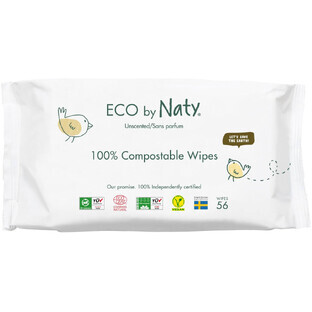 Eco by Naty Eco Sensitive Unscented Wet Wipes 56 pieces