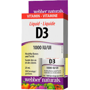 Webber Naturals Vitamina D3 1000 UI gotas 100 dosis gotas 25 ml