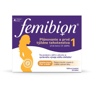 Femibion 1 Planificación y primeras semanas de embarazo, 28 comprimidos