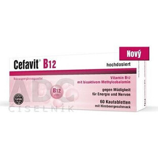 Cefavit Vitamina B12 con sabor a frambuesa 60 comprimidos