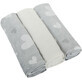 Bomimi Premium Cotton diapers 140g/m2 printed, 80x70cm heart gray 3 pcs