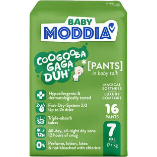 Moddia Braga Pañal 7 XXL (17+ kg), 16 pzs